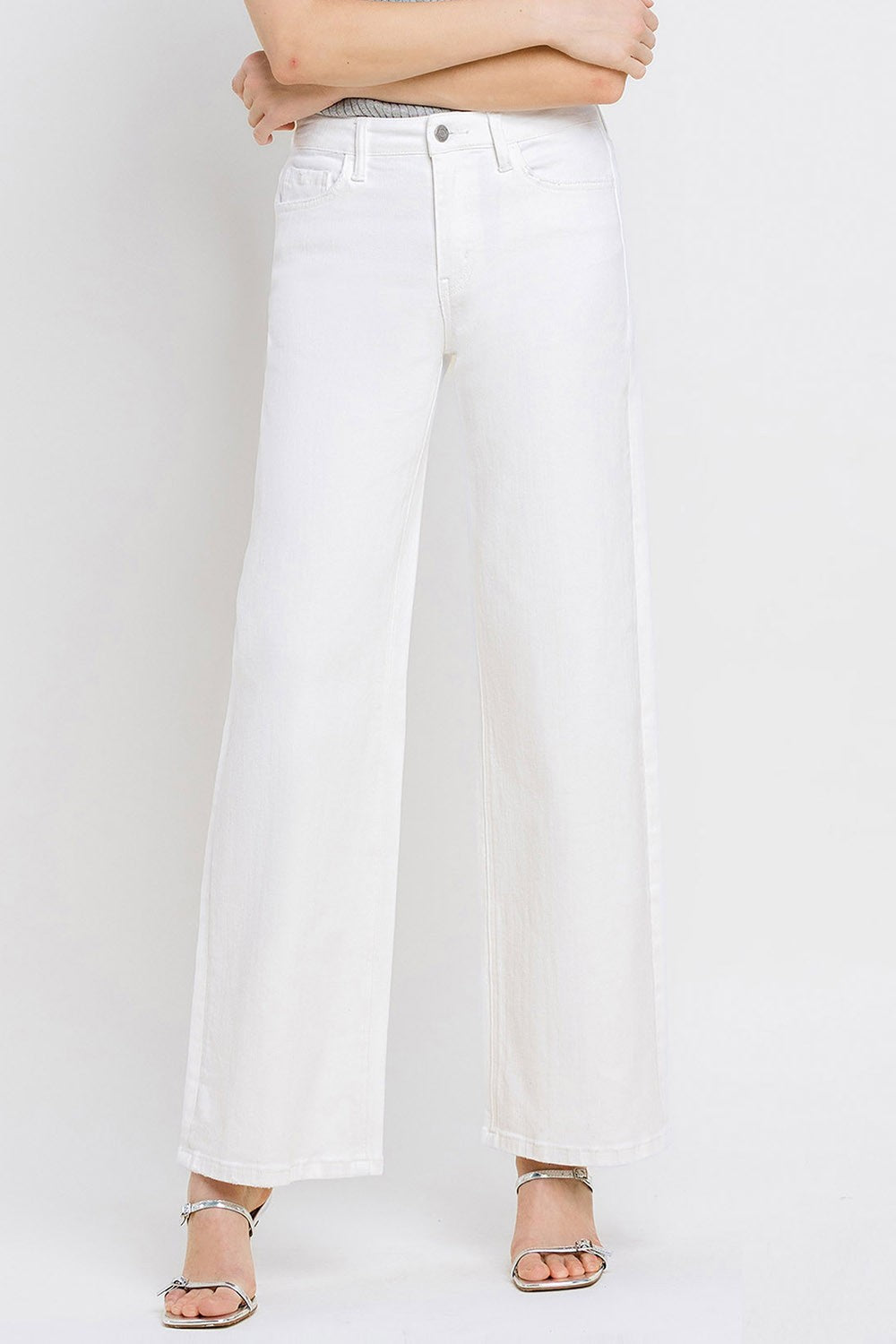 Vervet High Rise Wide Leg Jean White - Petticoat Junction
