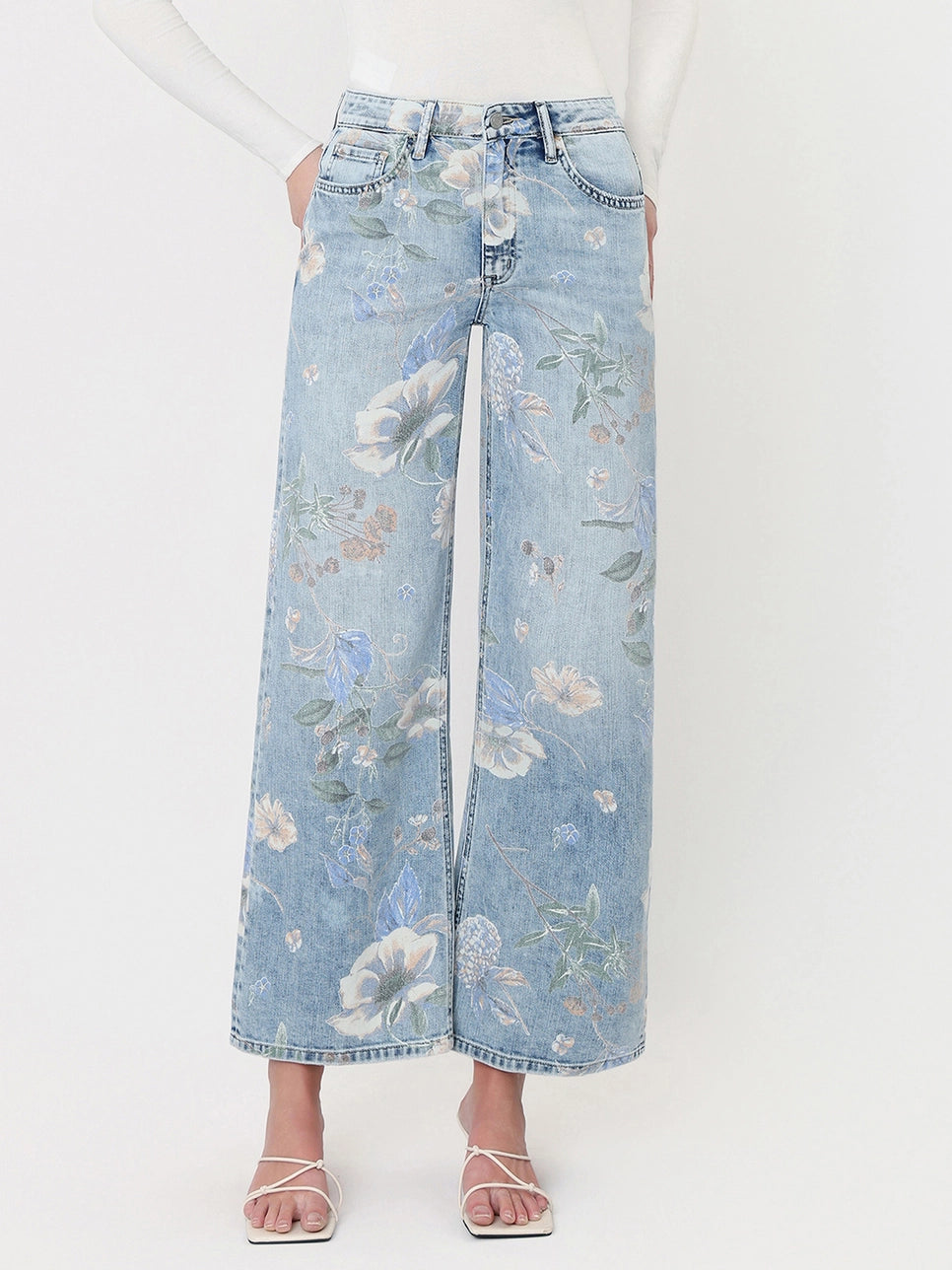 Vervet Super High Rise Floral Print Jeans