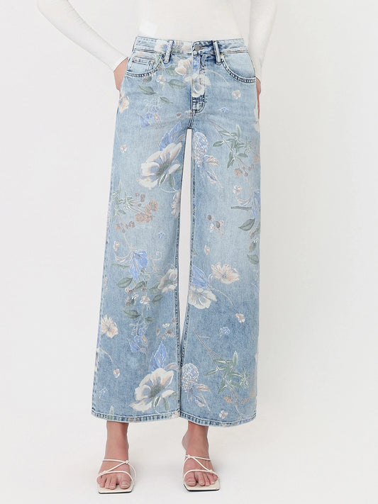 Vervet Super High Rise Floral Print Jeans