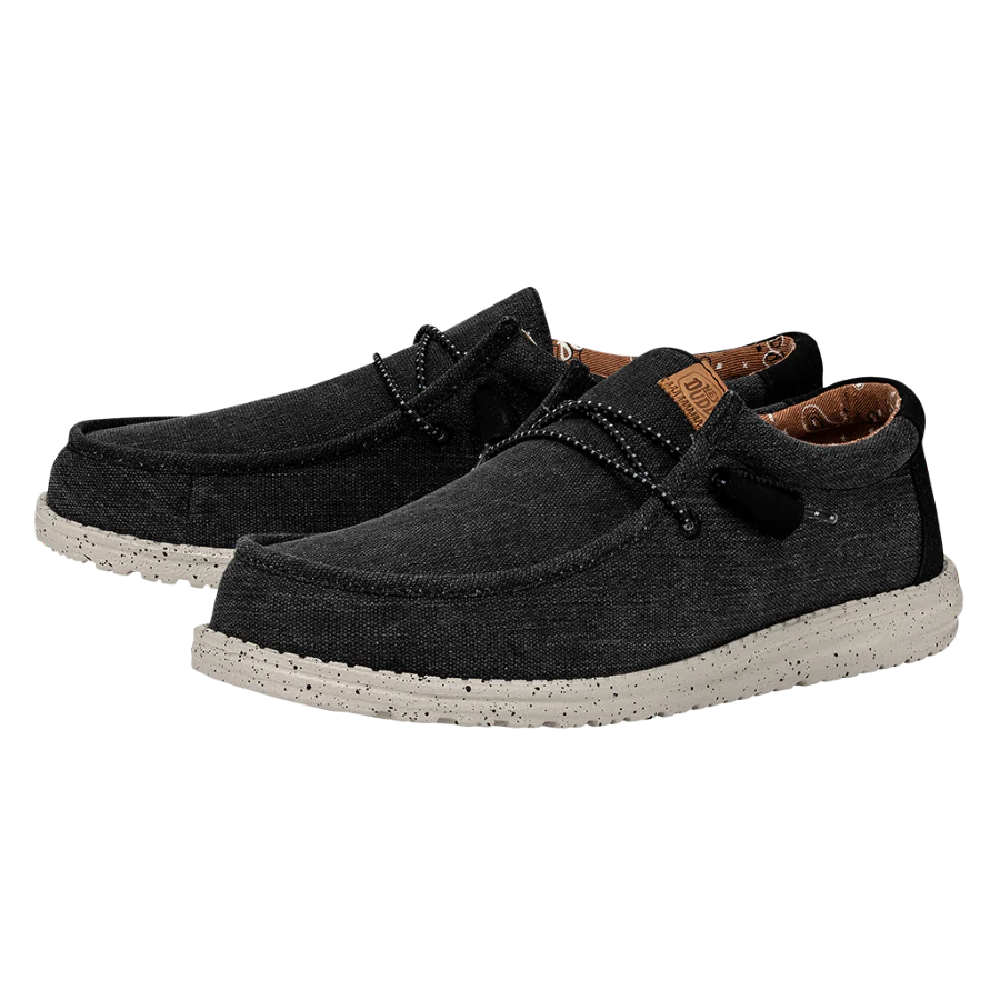 Hey Dude Wally Wash Canvas Black