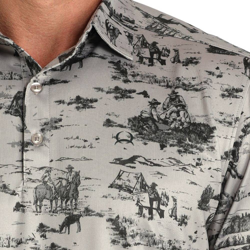 Cinch Grey Western Polo