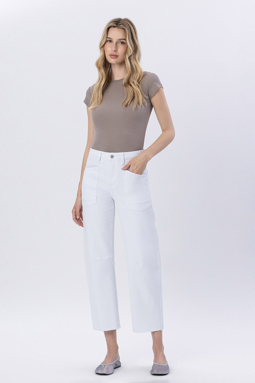 Vervet White Barrel Jean
