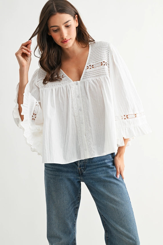 Cam White Cotton Blouse
