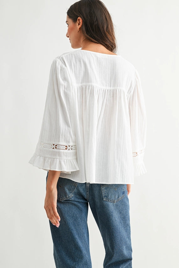 Cam White Cotton Blouse
