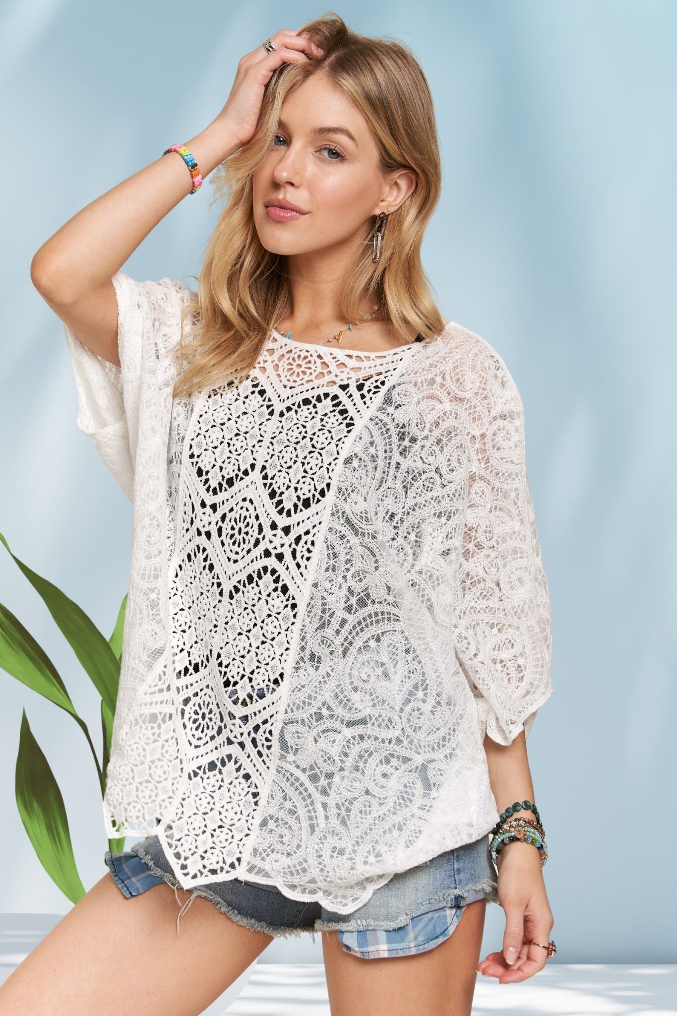 Adora White Chochet Lace Top