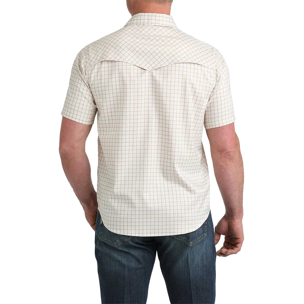 Cinch SS White Plaid Camp Shirt