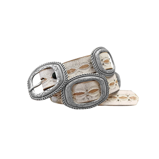 Wrangler White Concho Belt