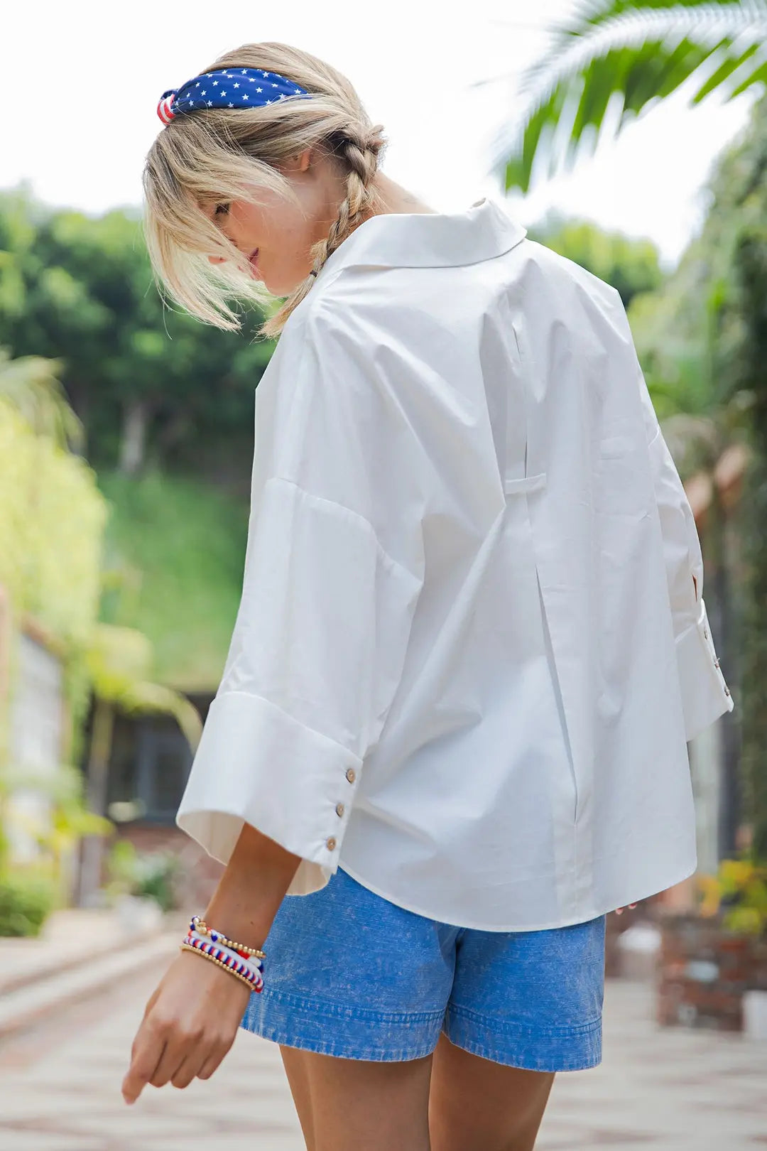 Eesome White Pleat Button Down - Petticoat Junction