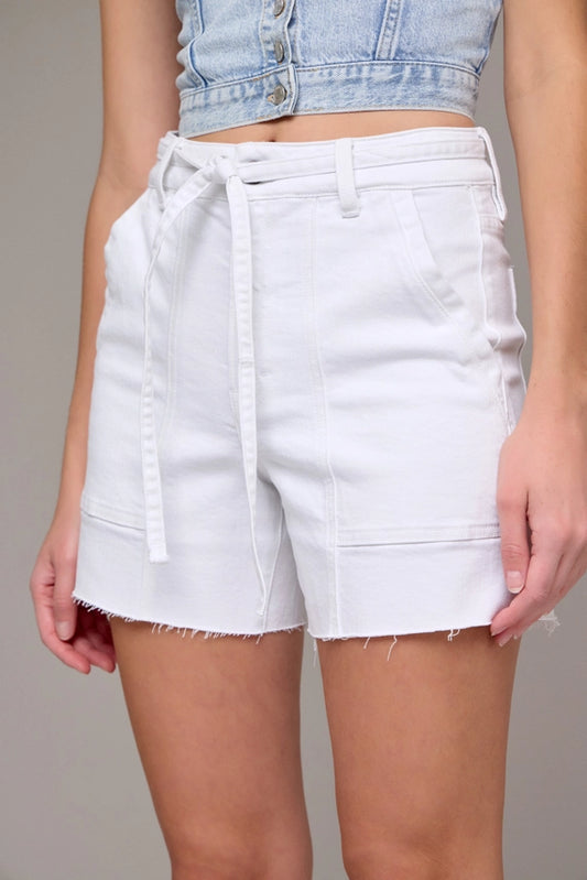 Hidden White High Rise Shorts - Petticoat Junction