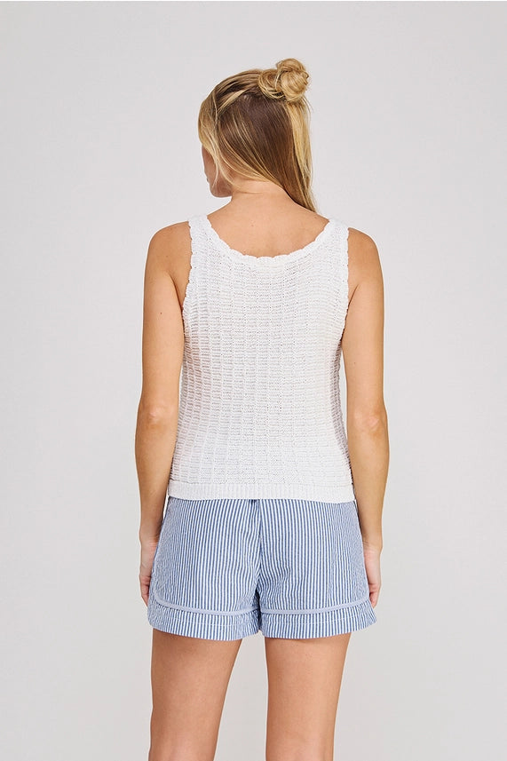 AR Knit Sweater Tank White