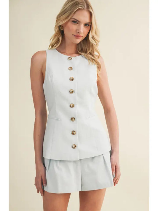 Mustard Seed White Taylored Vest
