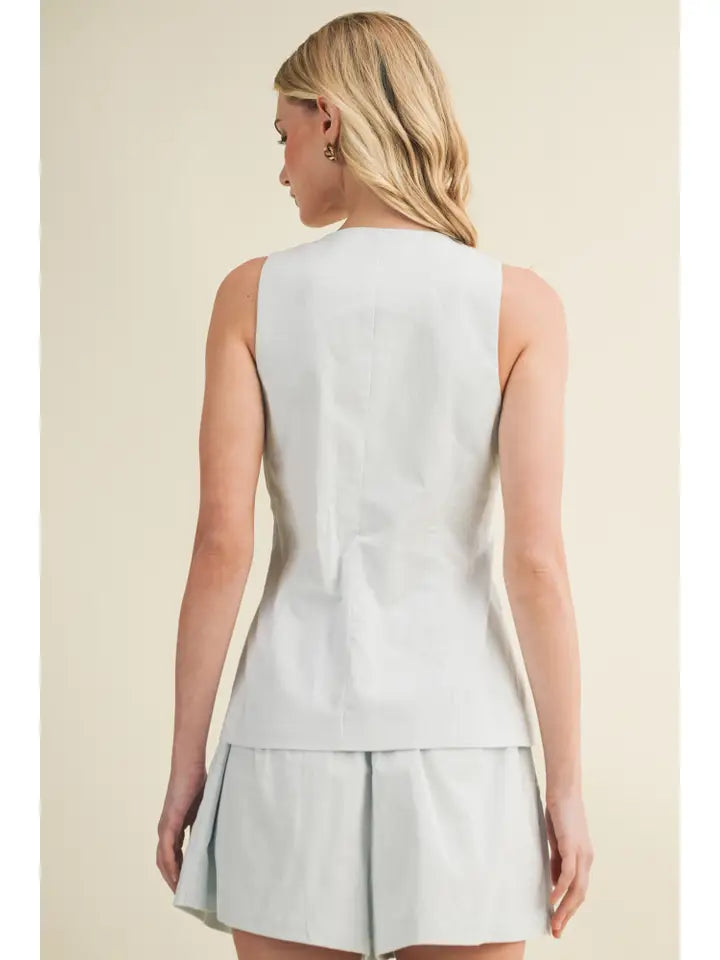 Mustard Seed White Taylored Vest - Petticoat Junction