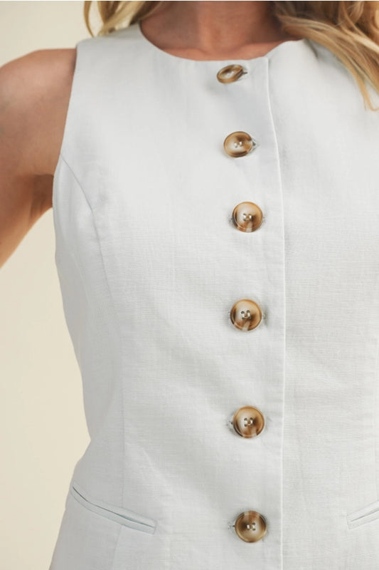 Mustard Seed White Taylored Vest
