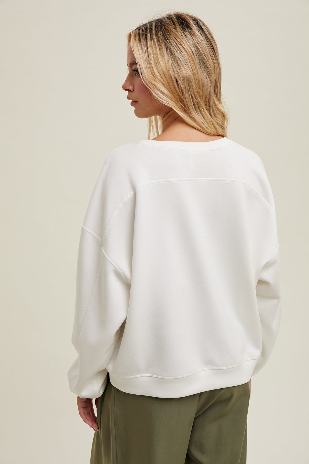 Wishlist White Scuba Sweatshirt