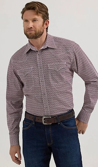 Wrangler Auburn Print Snap Shirt