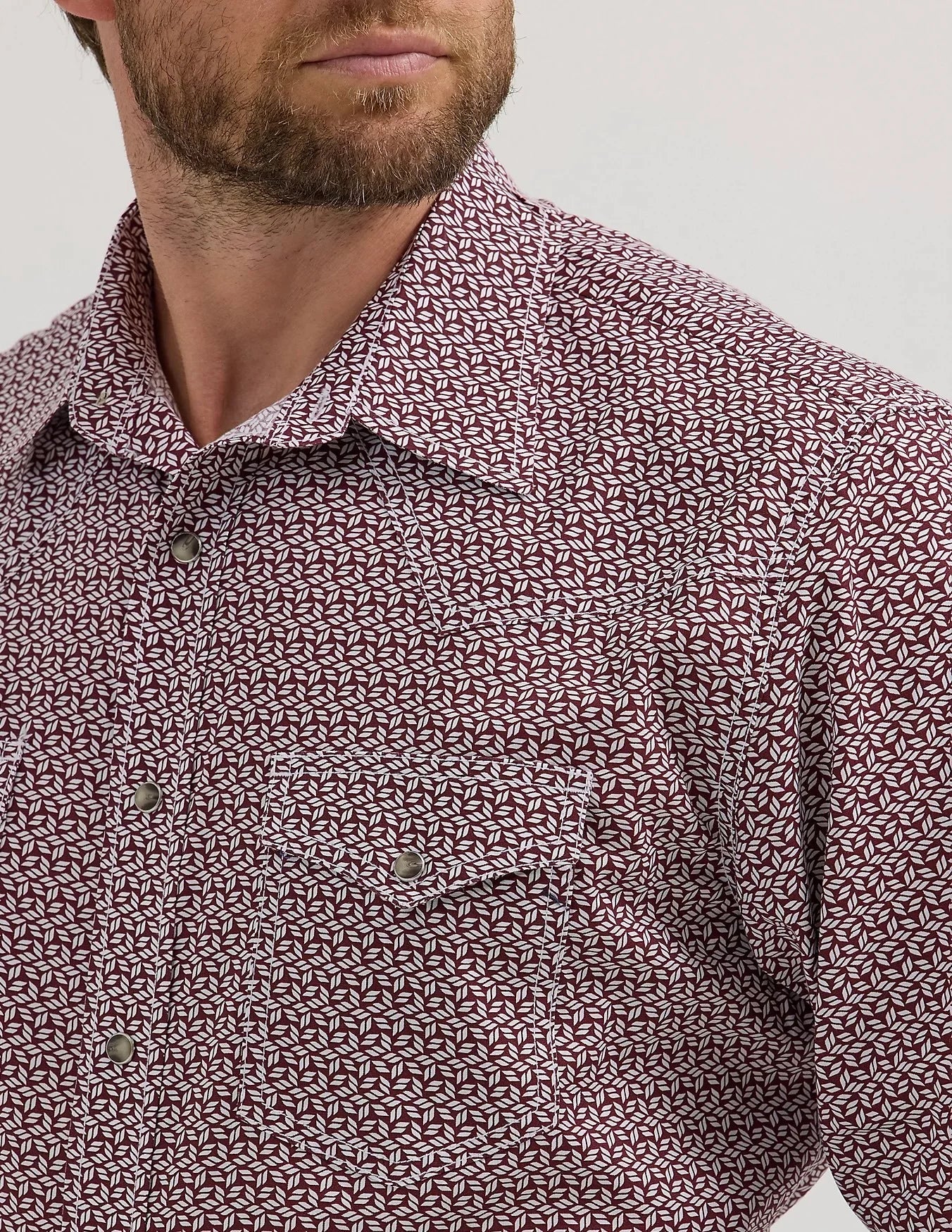 Wrangler Auburn Print Snap Shirt