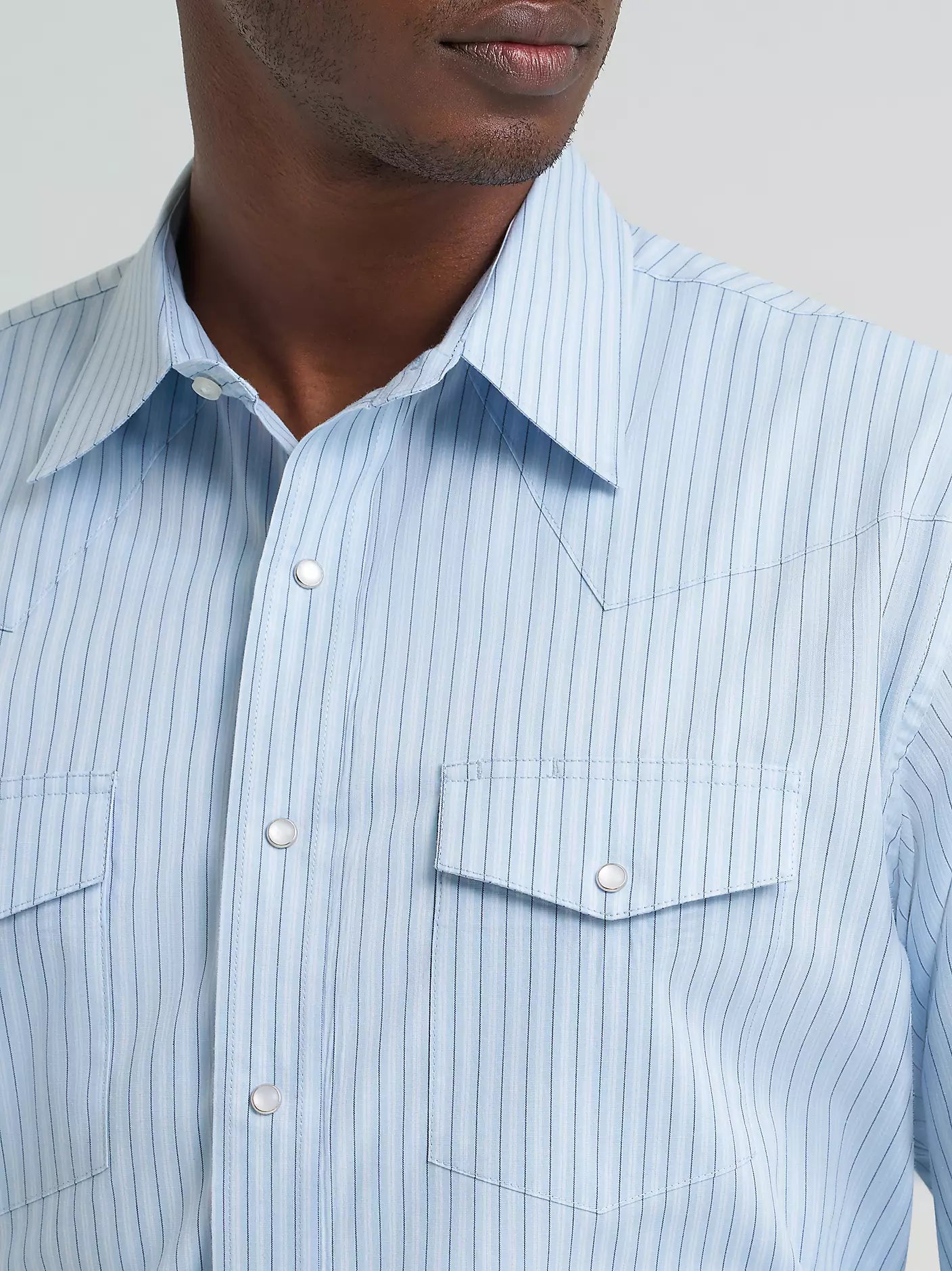 Wrangler Wrinkle Free Blue Striped Shirt