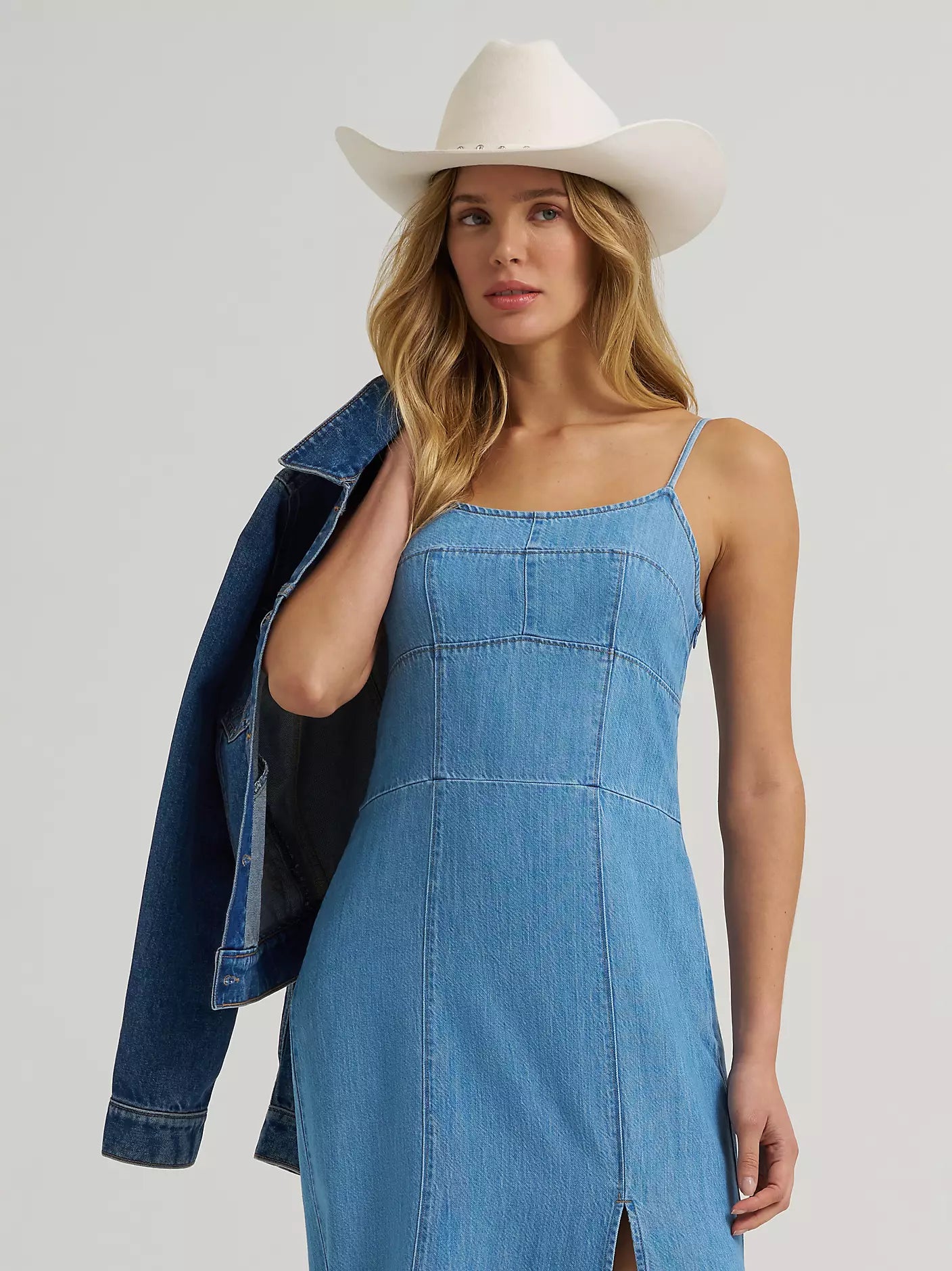 Wrangler Denim Slit Maxi Dress