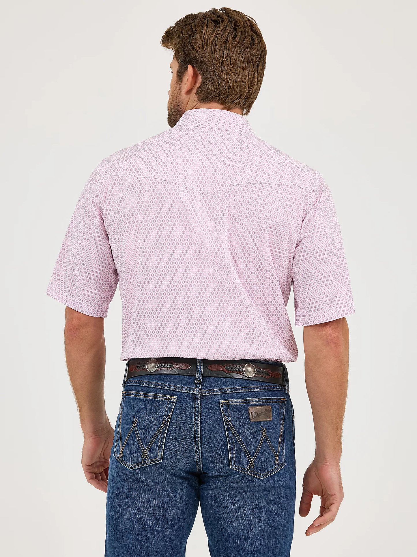 Wrangler Pink Sangria Burst Snap Shirt