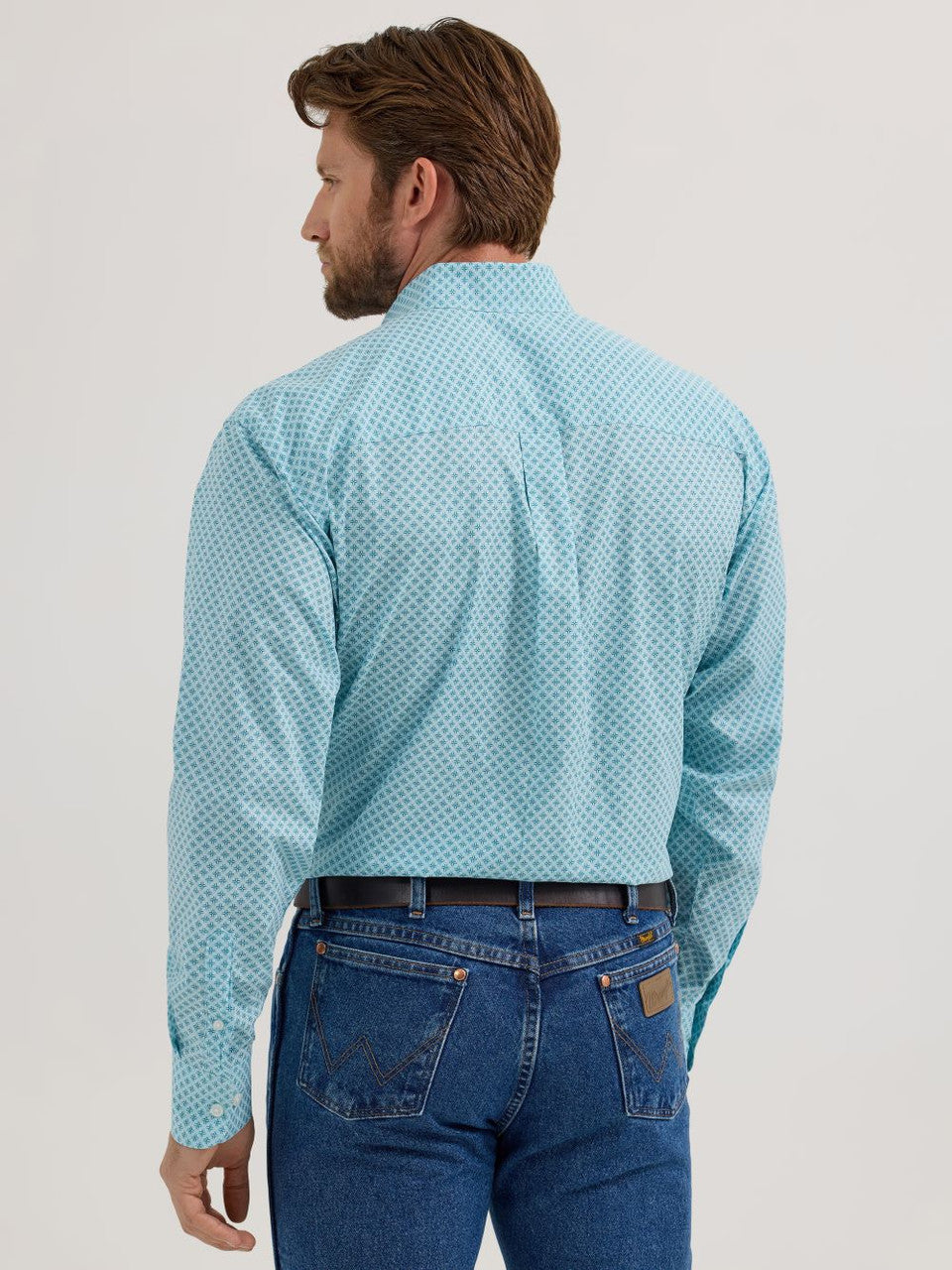 Wrangler Relaxed Fit Classic Teal Print Shirt