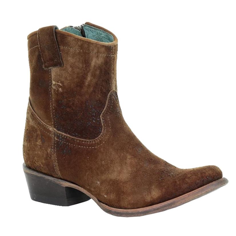 Corral Chocolate Tan Lamb Ankle Boot - Petticoat Junction