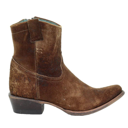 Corral Chocolate Tan Lamb Ankle Boot - Petticoat Junction