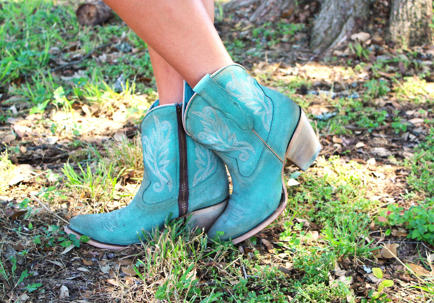 Corral Mint Embroidered Ankle Boot 4256