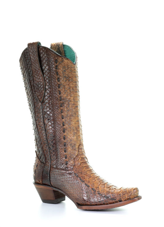 Corral Tan Full Python Boot - Petticoat Junction