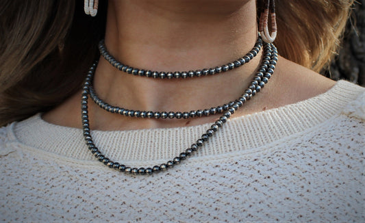 FAT 14" 5mm Navajo Pearl Necklace