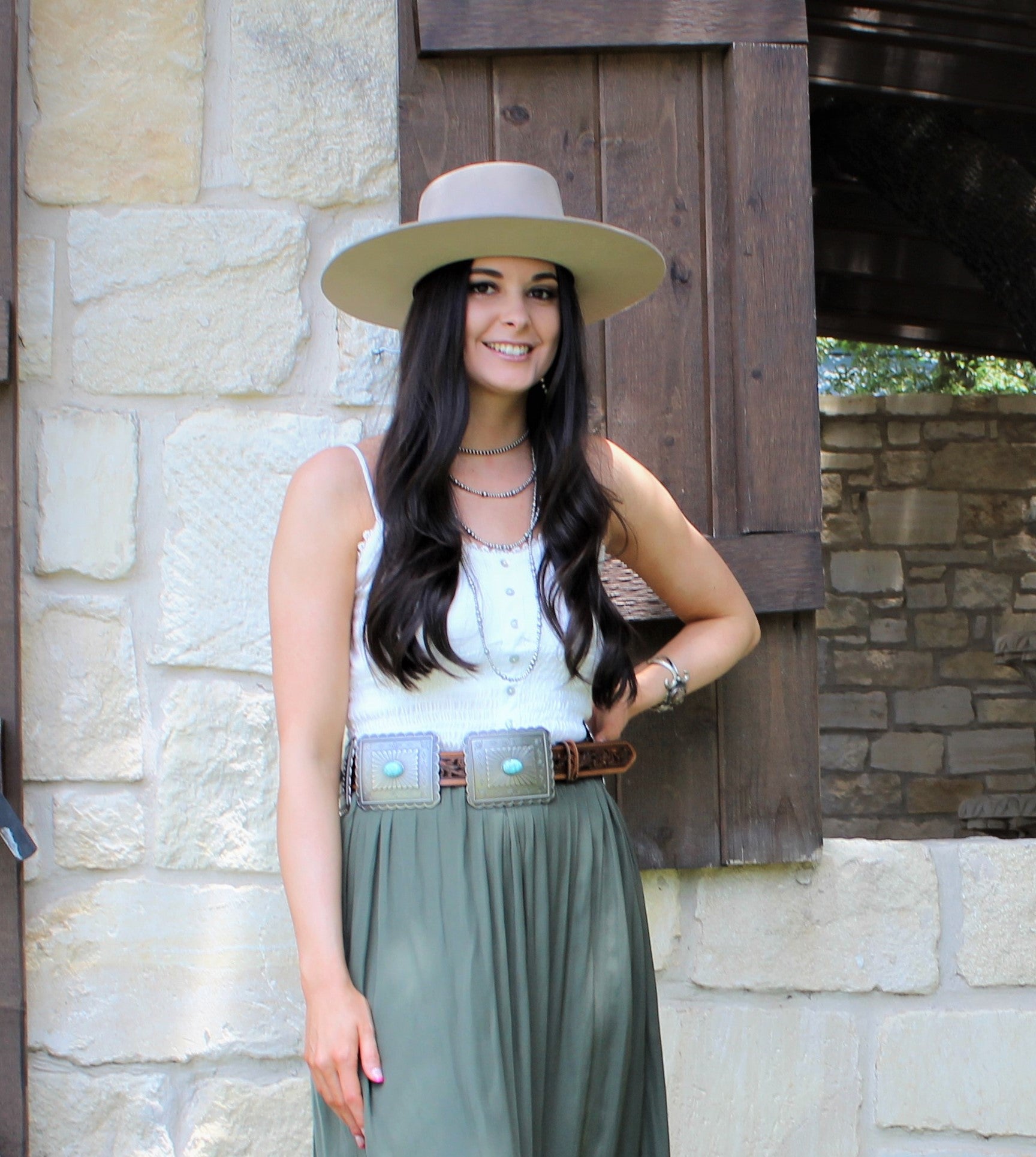 M&F Western Leather Concho Belt