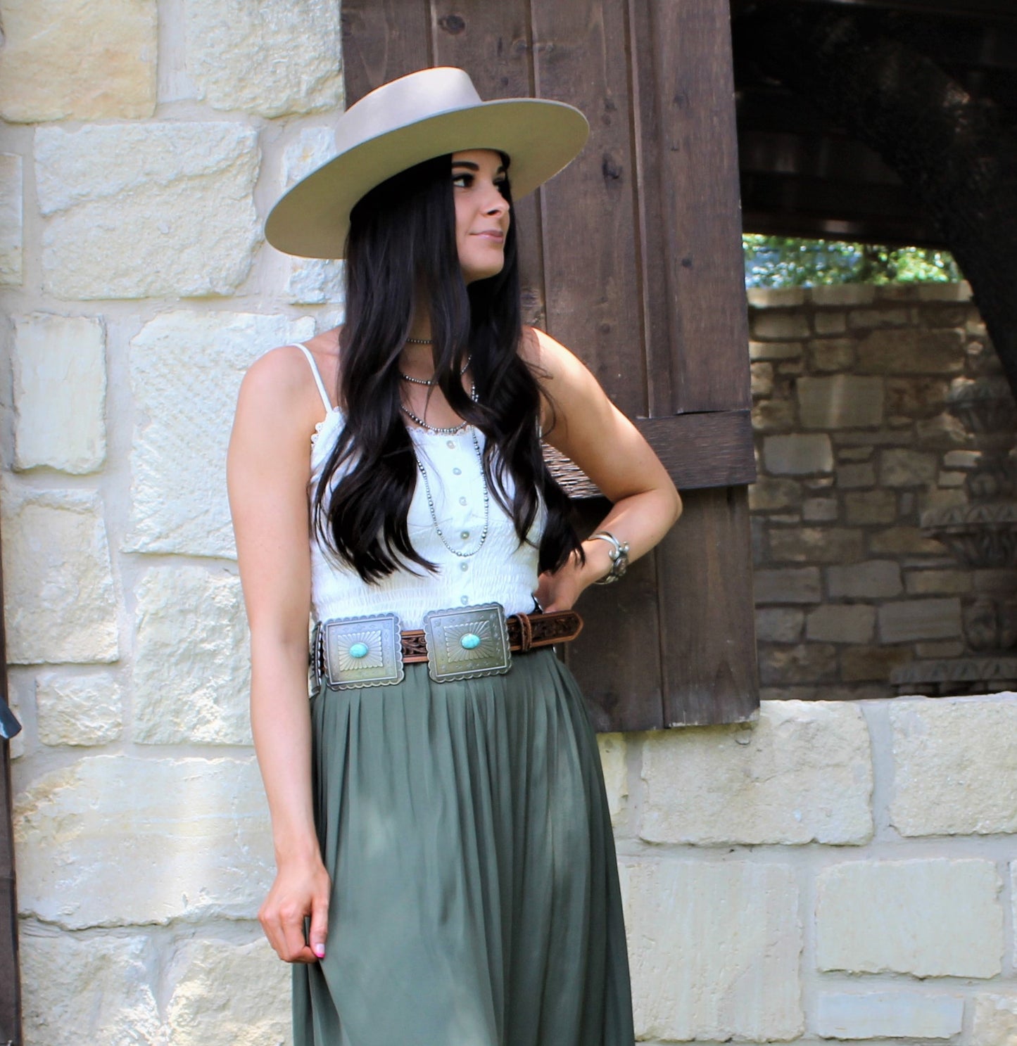 M&F Western Leather Concho Belt