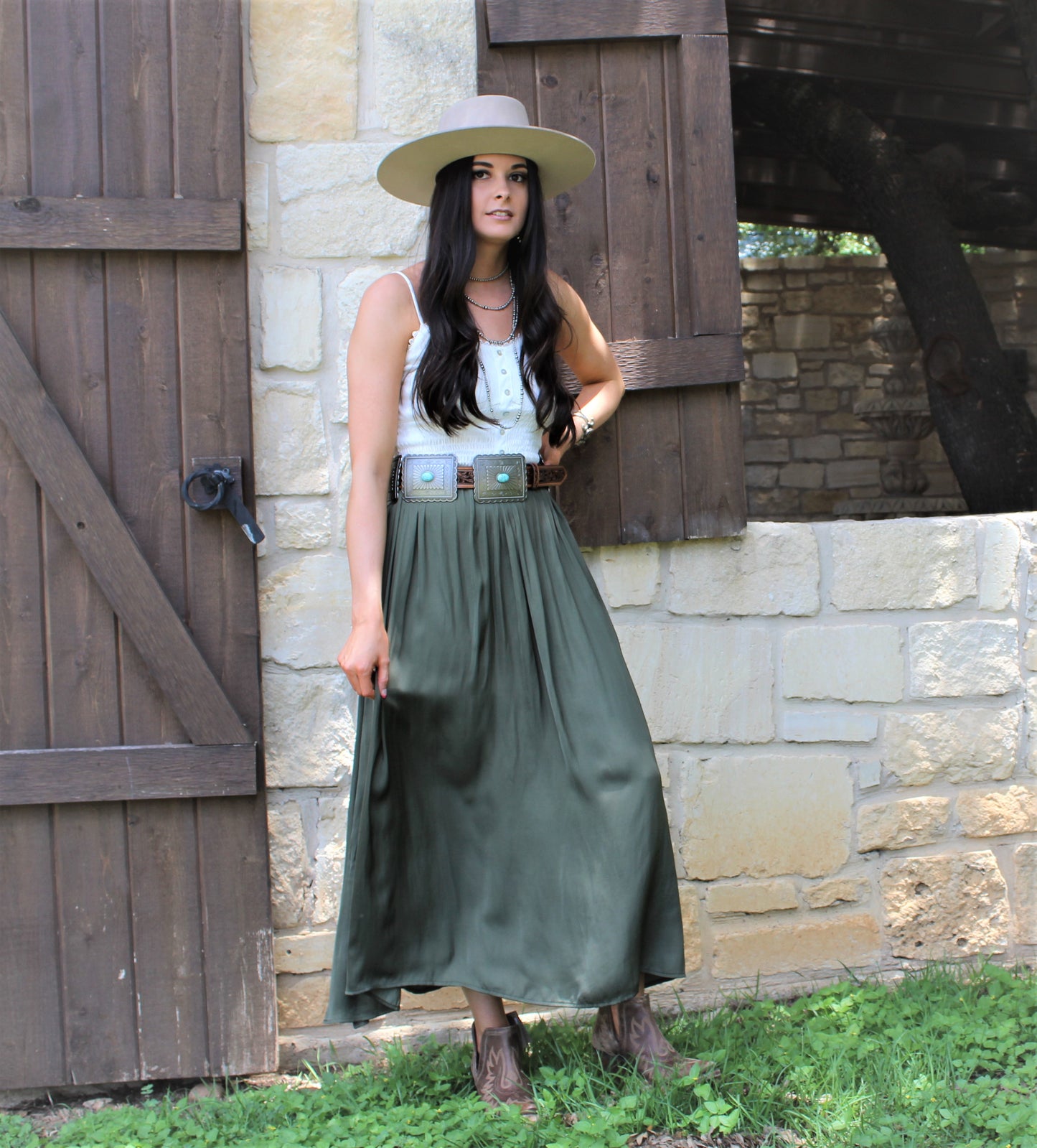 M&F Western Leather Concho Belt