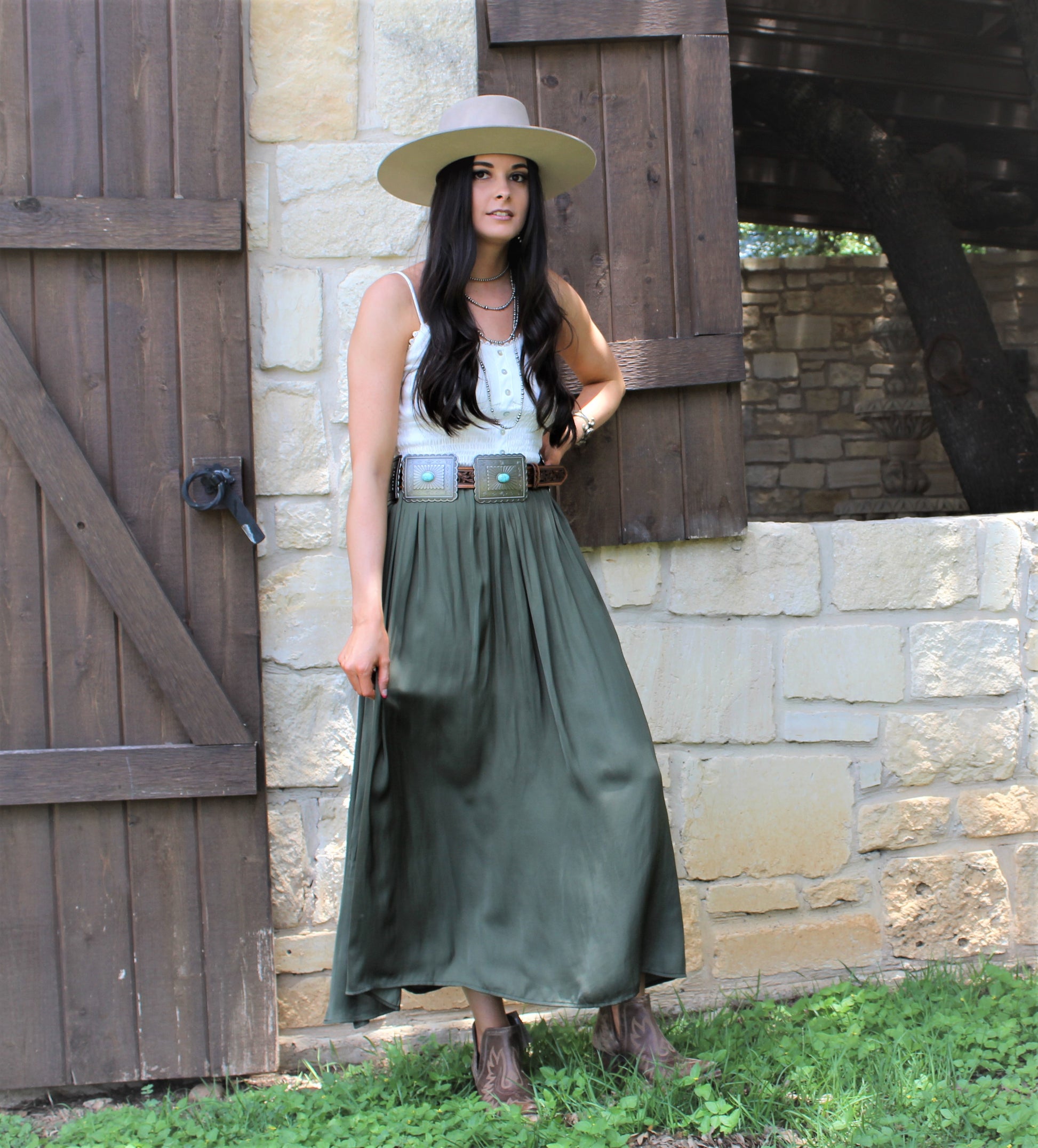 M&F Western Leather Concho Belt