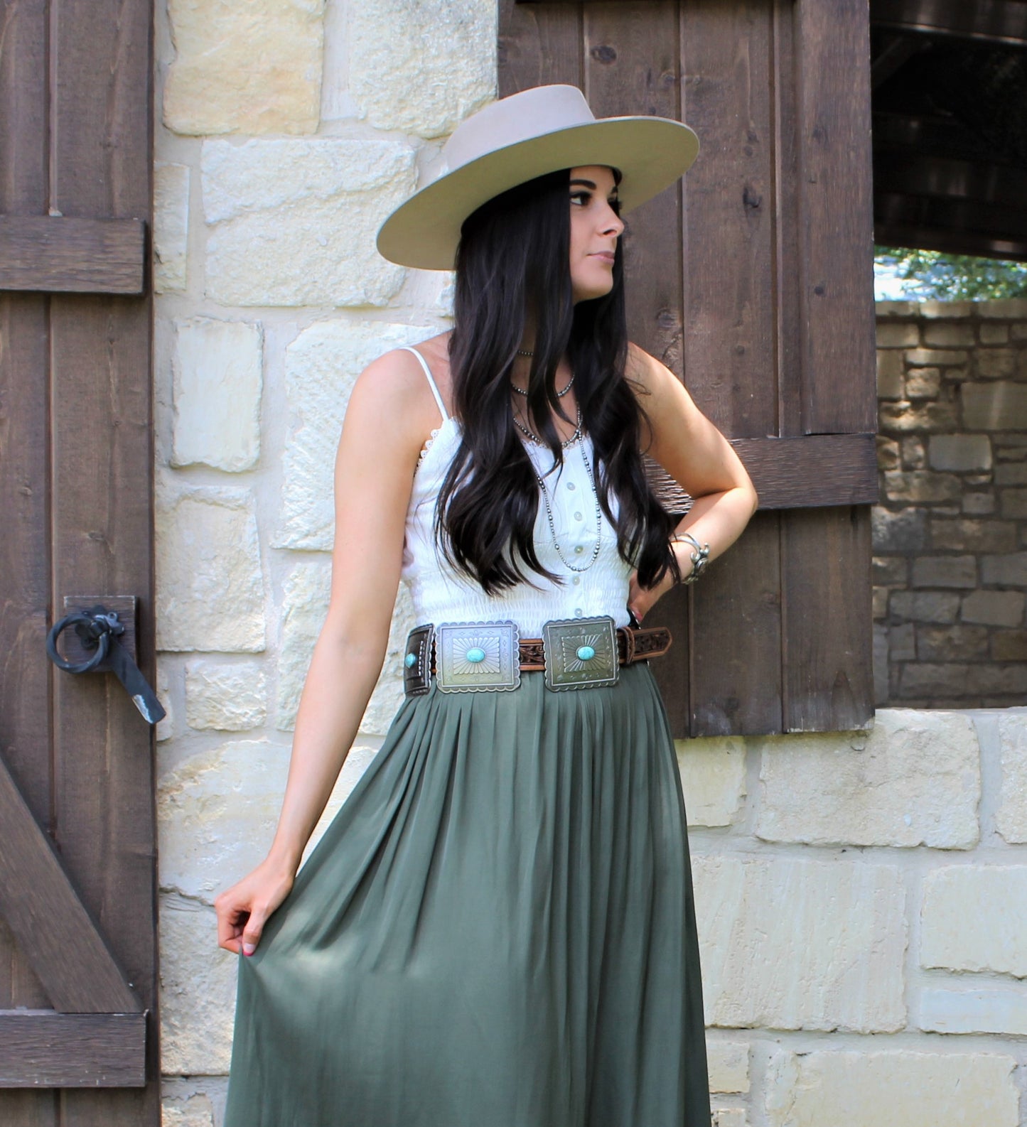 M&F Western Leather Concho Belt