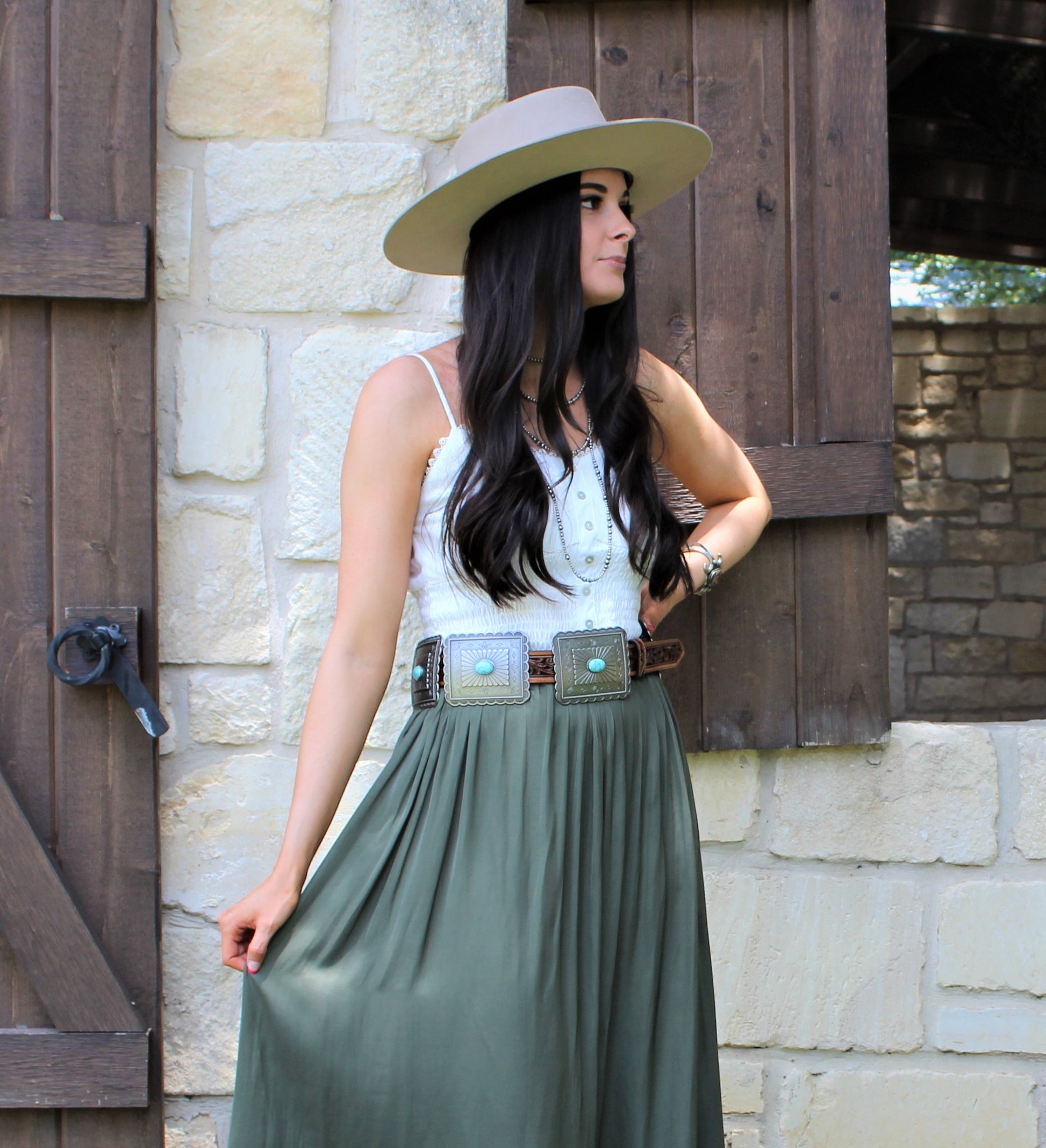 M&F Western Leather Concho Belt