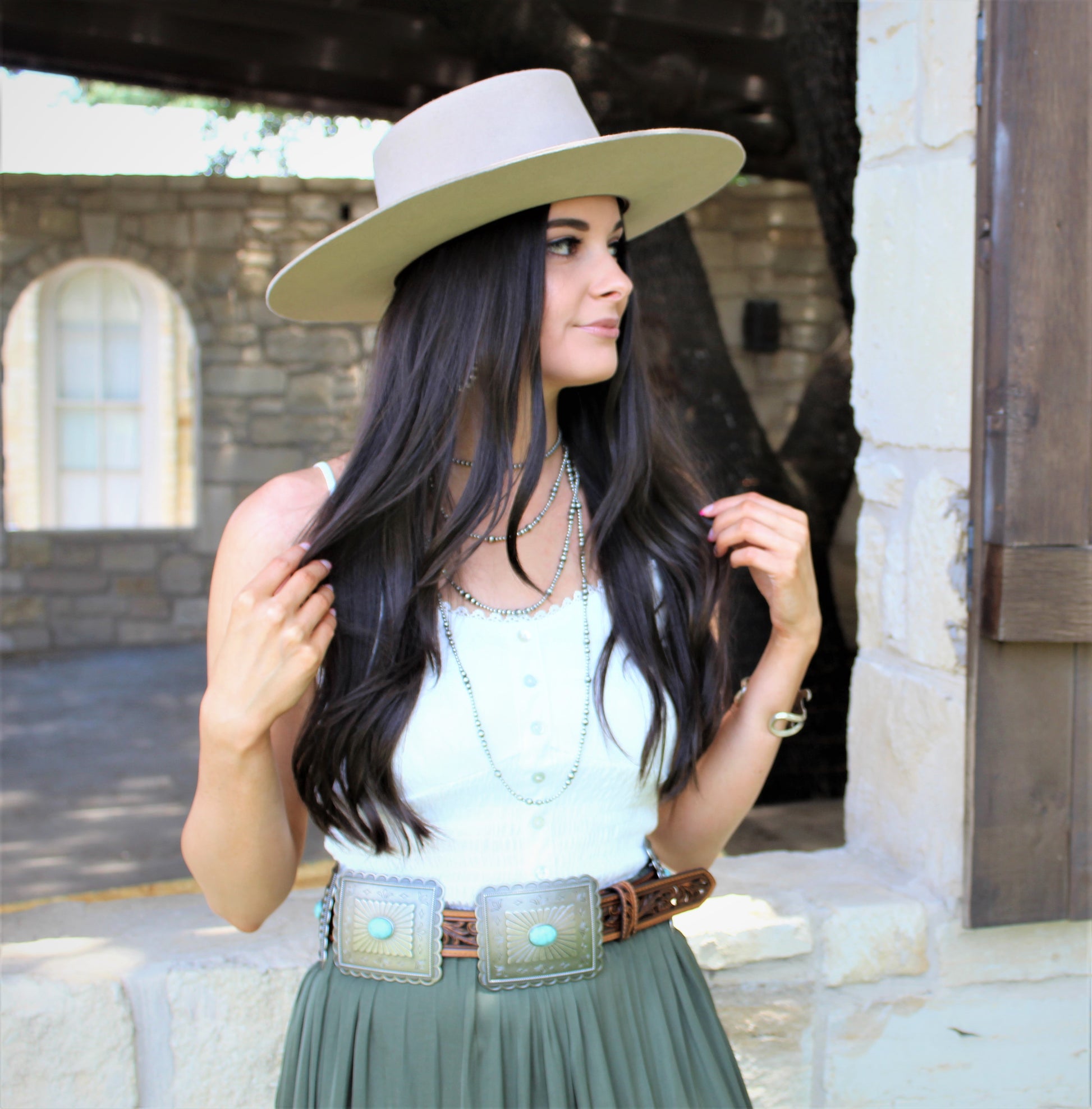 M&F Western Leather Concho Belt