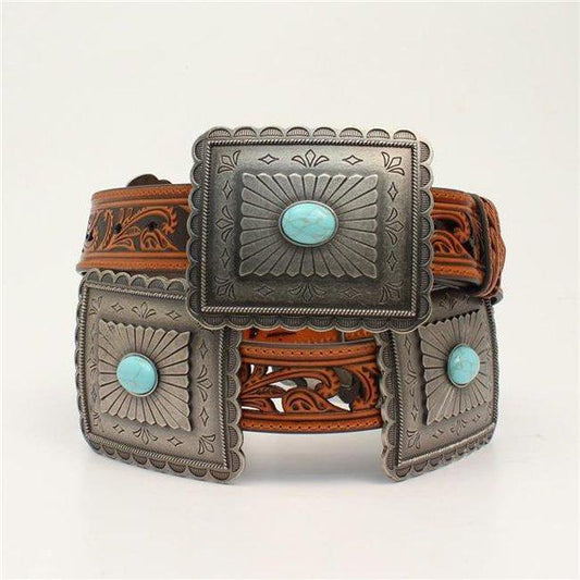 M&F Western Leather Concho Belt