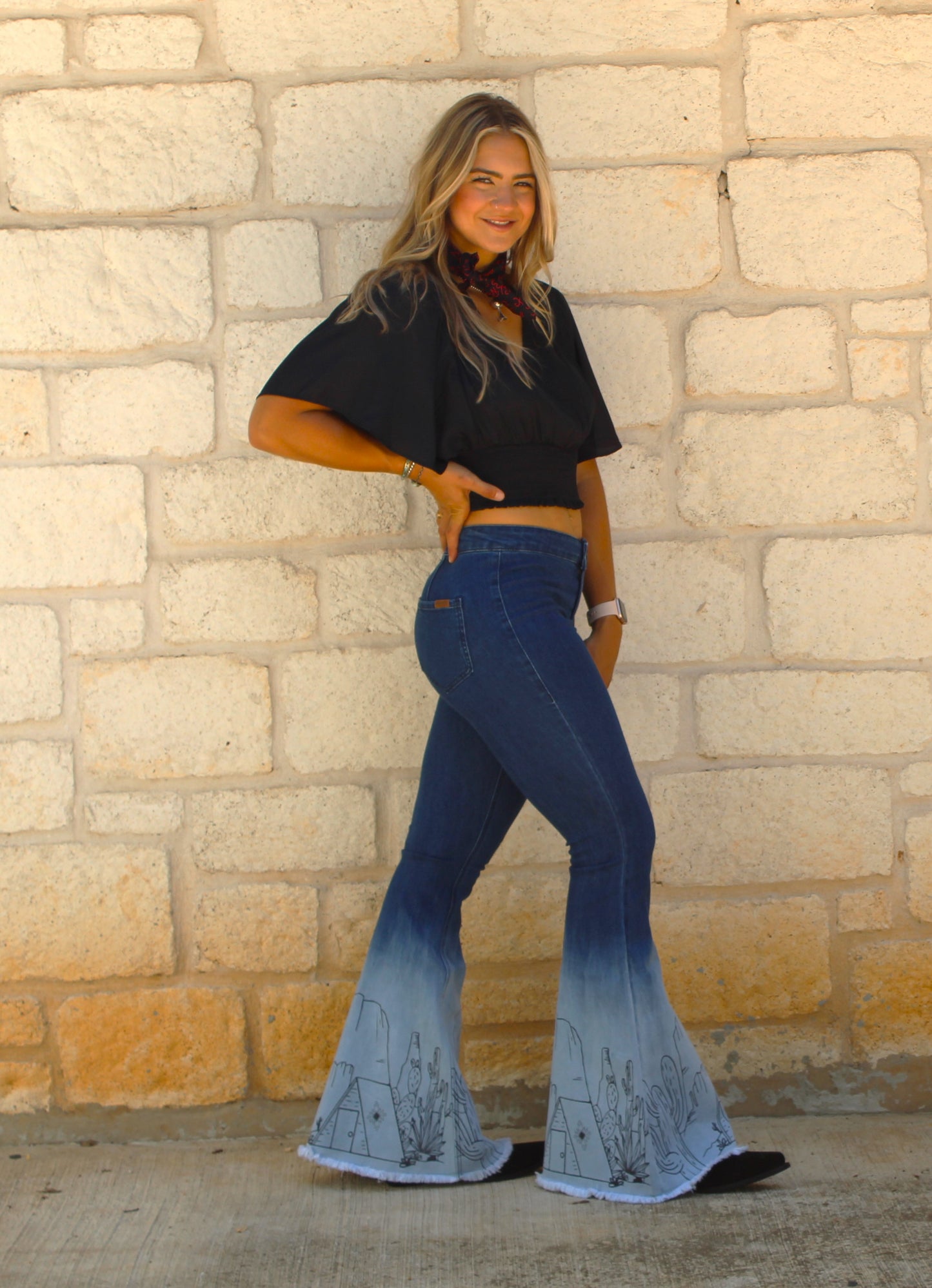 Rock&Roll Ombre Dip Dye Button Bell