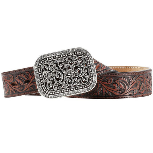 M&F Brown Embossed Leather Belt