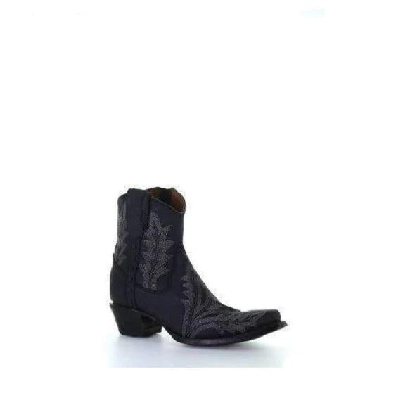 Circle G Black Embroidered Ankle Boot L5701