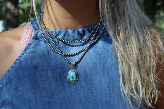 FAT 18" 4mm Navajo Pearl Necklace - Petticoat Junction