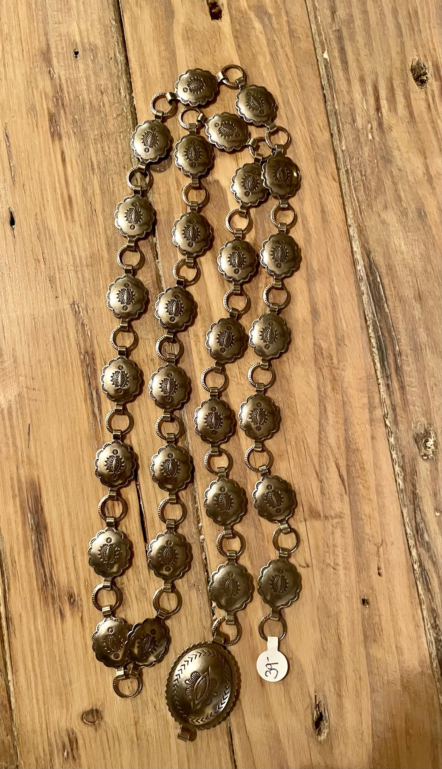 Small Silver Stamp Concho Belt
