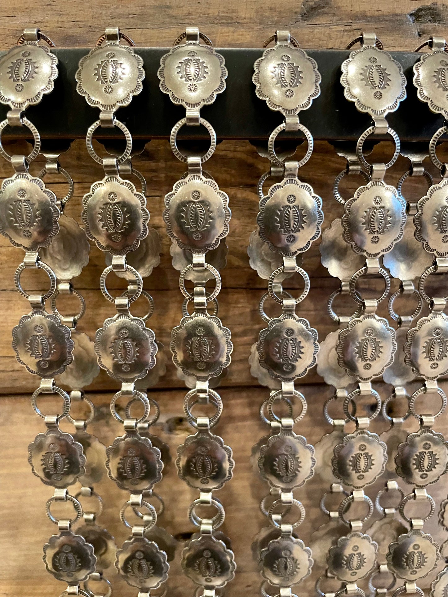 Small Silver Stamp Concho Belt