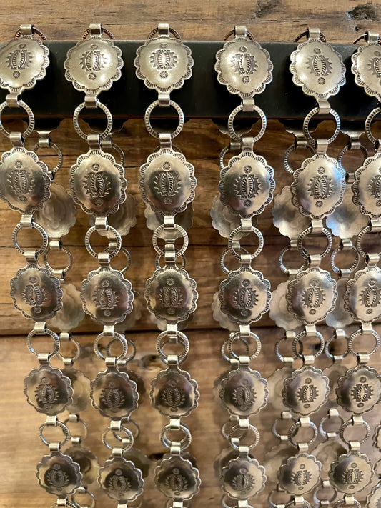 Small Silver Stamp Concho Belt