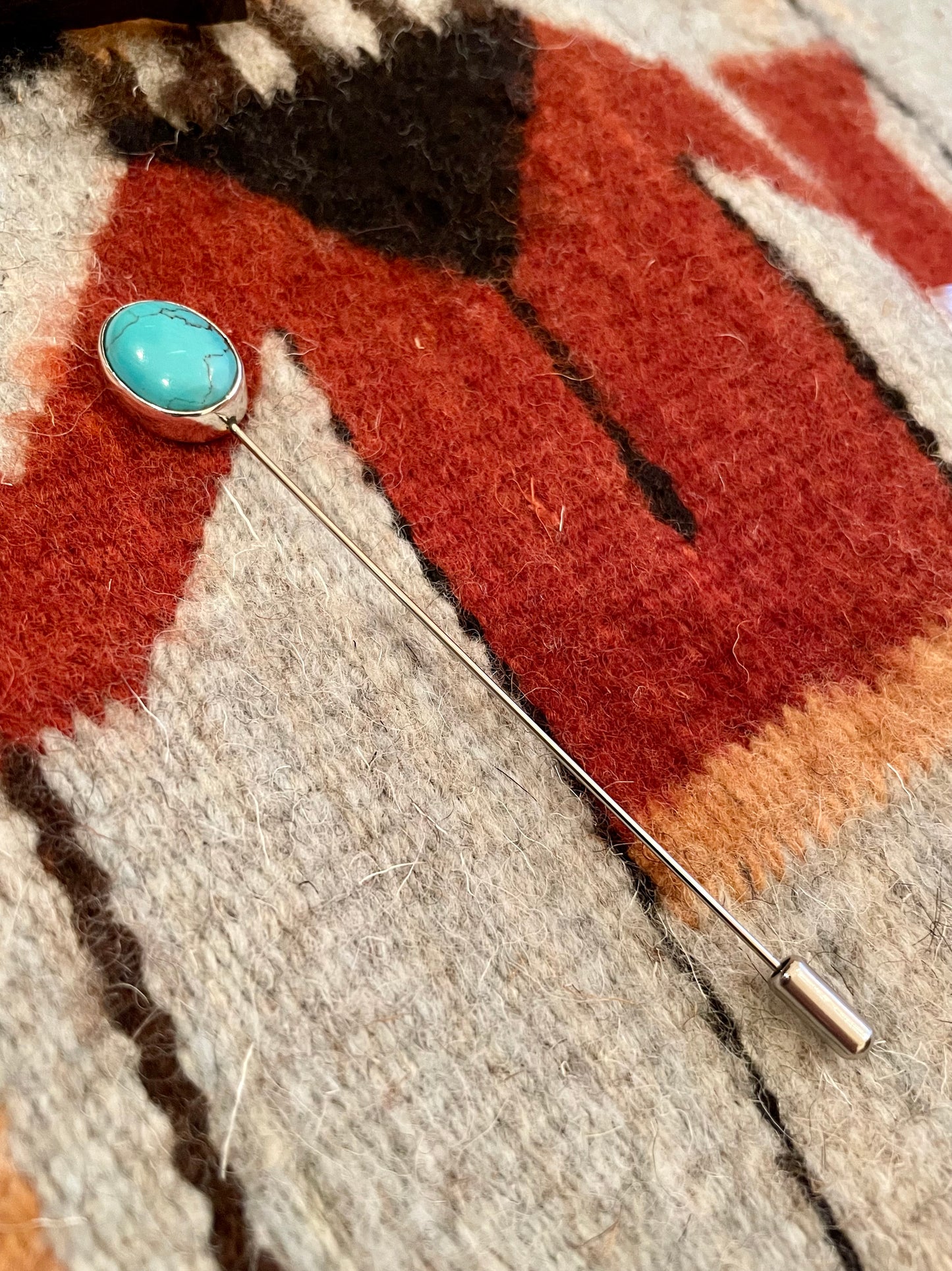 Hat Stick Pins Oval Turquoise