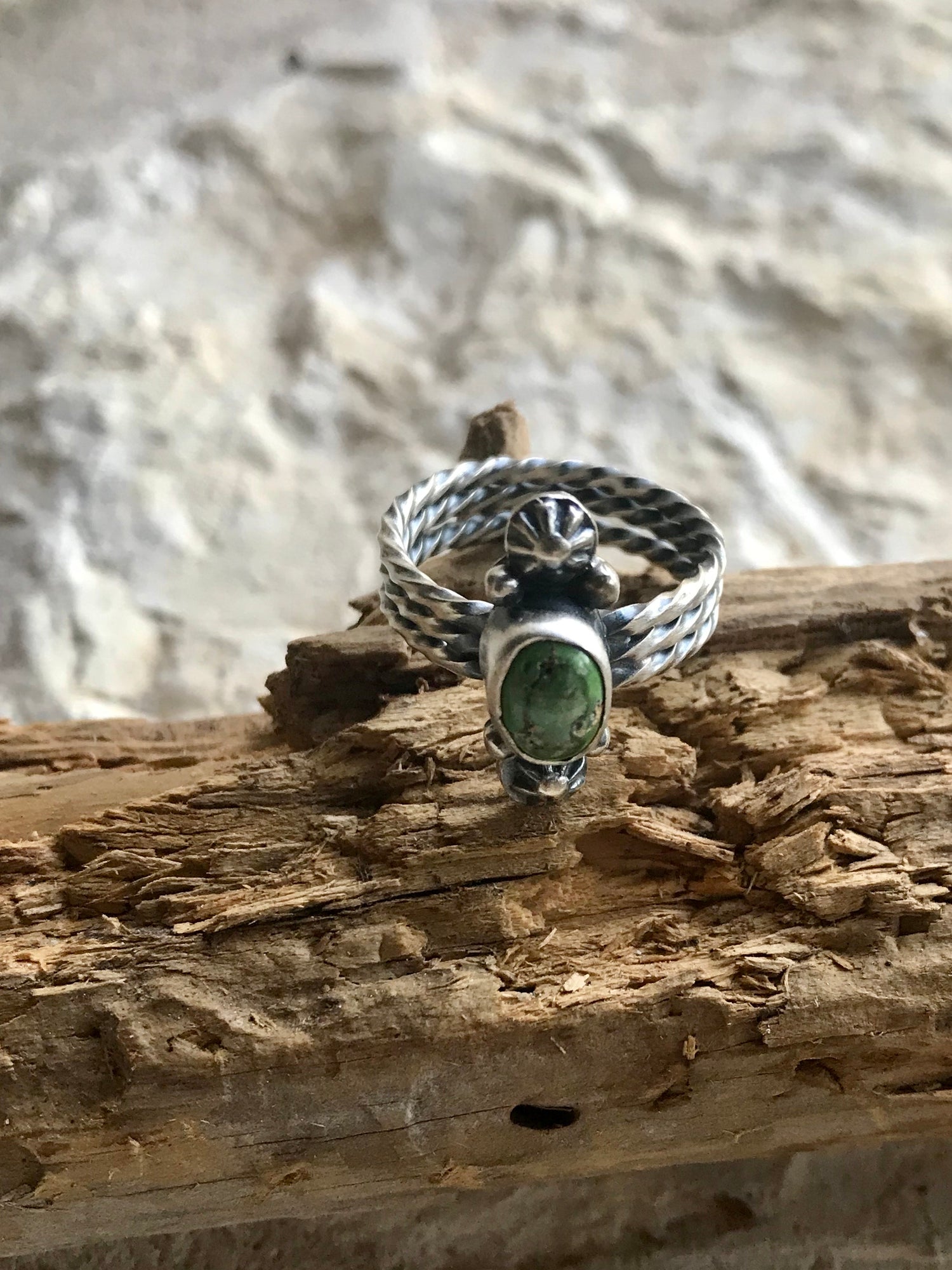 FAT Small Green Turquoise Stone Ring - Petticoat Junction